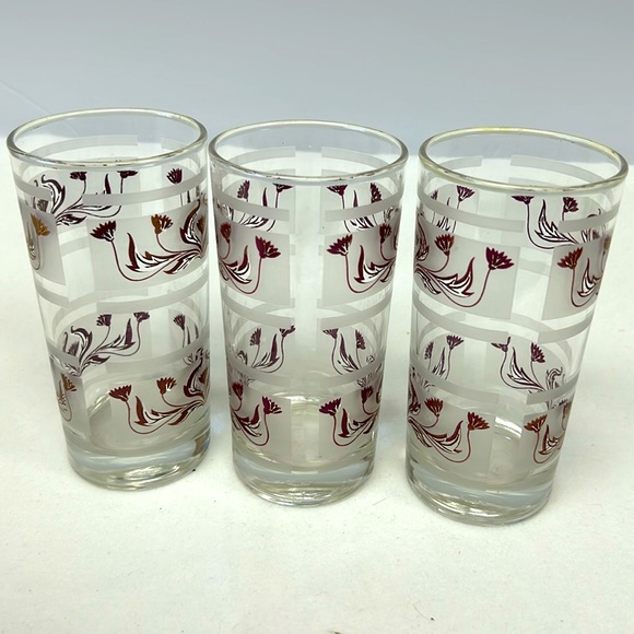 Mid Century set of 3 Tom Collin’s glasses by DOMINION GLASS CO - Picture 4 of 5